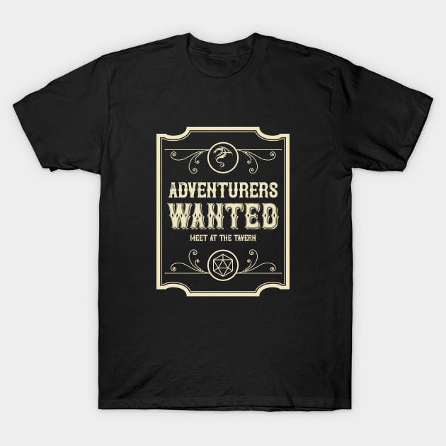 Adventurers Wanted Meet at the Tavern Retro T-Shirt by pixeptional